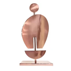 Umanoide Polished Pink Copper Galvanic Brass Sculpture