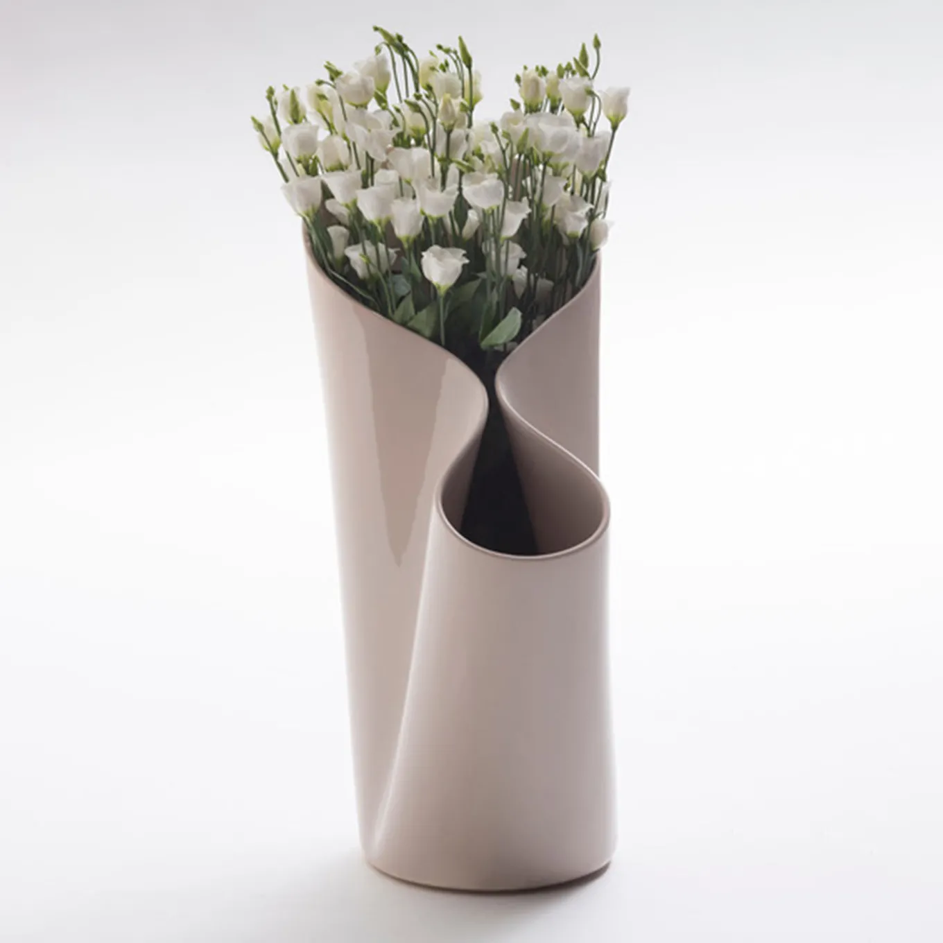 Umbravase Beige Ceramic Vase by Luca Nichetto