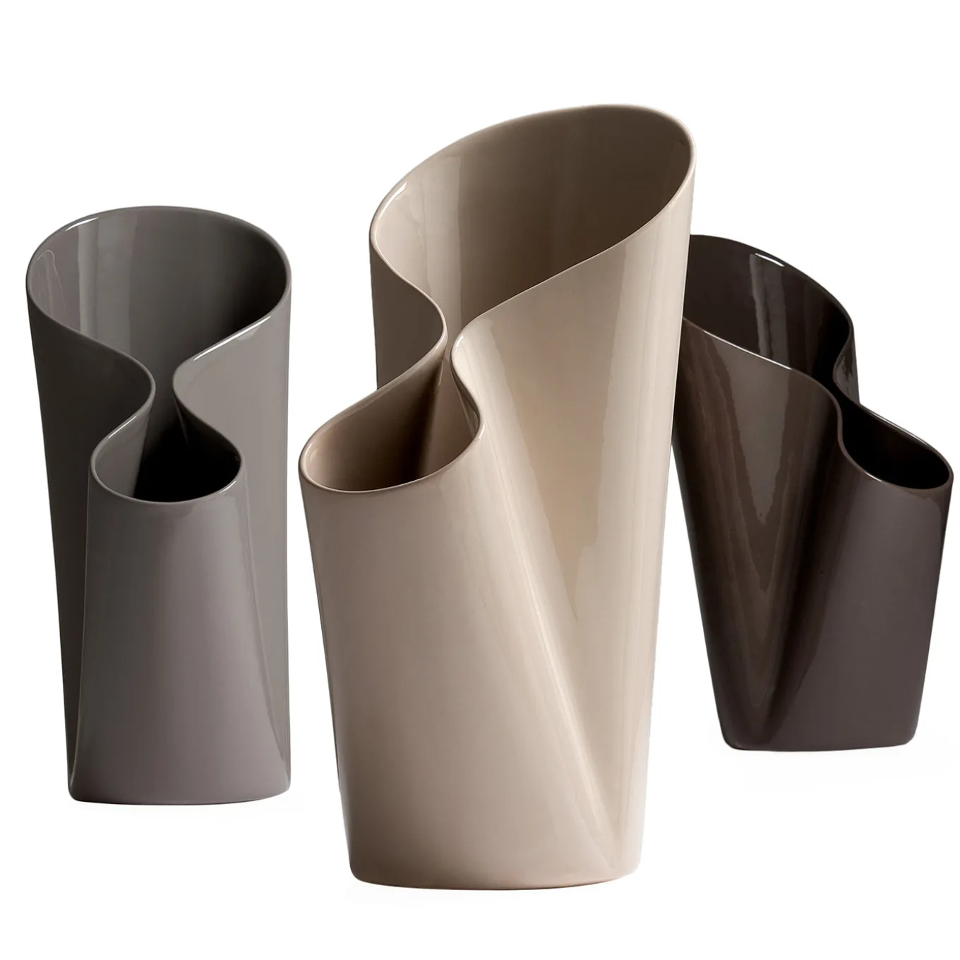Umbravase Beige Ceramic Vase by Luca Nichetto