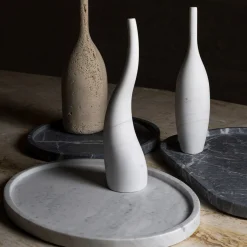 Undulating Travertine Decorative Sculpture