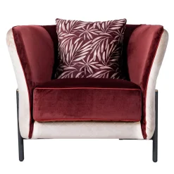 Universal red and white velvet armchair