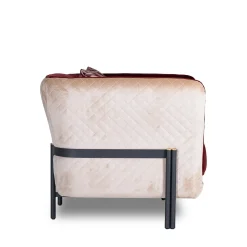 Universal red and white velvet armchair