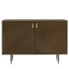 Universe 2-Door Bronze Bar Cabinet with Brass Details