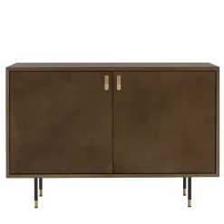 Universe 2-Door Bronze Bar Cabinet with Brass Details