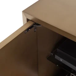 Universe 2-Door Bronze Bar Cabinet with Brass Details