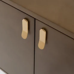 Universe 2-Door Bronze Bar Cabinet with Brass Details