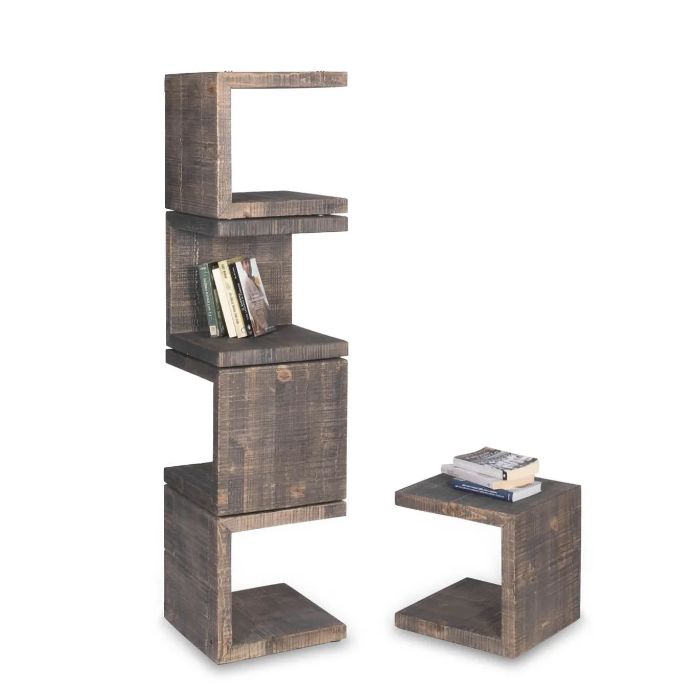 Uno Totem Brown Bookcase by Fabrizio Contaldo