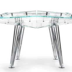 Unootto 8 Player Marble Edition White Poker Table