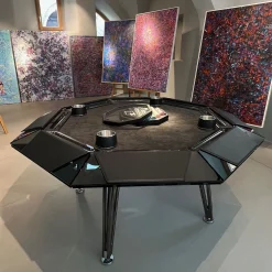 Unootto 8-Player Black Poker Table