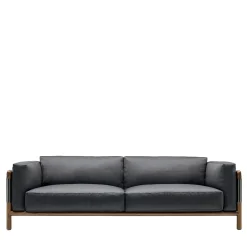 Urban Gray Walnut Sofa with Metal Details