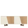 Urban Mosaic White Stil And Wheat Finish Ash Wood Sideboard