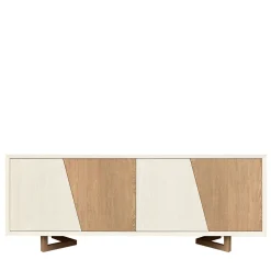 Urban Mosaic White Stil And Wheat Finish Ash Wood Sideboard