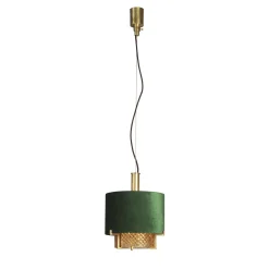 7284/V Brass and Crystal Pendant Light