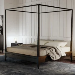 Valentino Canopy Bed with Cherry Wood Frame