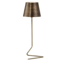 Vega Triangle Antiqued Brass Wireless Table Lamp by I. Harari