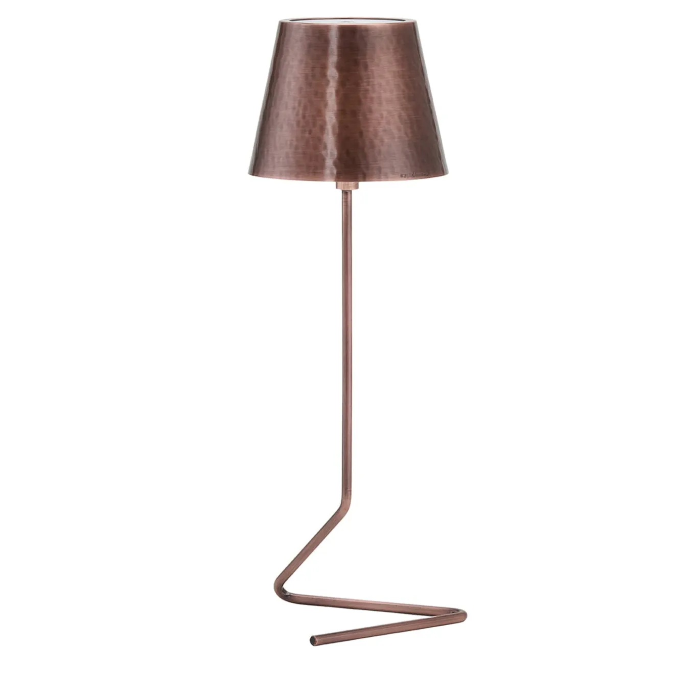 Vega Triangle Antiqued-Copper&Brass Wireless Table Lamp by Harari