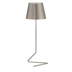 Vega Triangle Antiqued-Silver&Brass Wireless Table Lamp by Harari