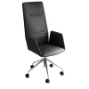 Vela Tall Black Leather Swivel Armchair by Lievore Altherr Molina