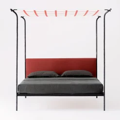 Velario Black Iron Canopy Double Bed by Giuseppe Arezzi