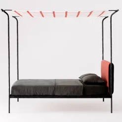 Velario Black Iron Canopy Double Bed by Giuseppe Arezzi