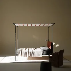 Velario Black Iron Canopy Double Bed by Giuseppe Arezzi