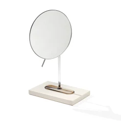 Veletta Ivory Lacquered Wood Magnifying Mirror
