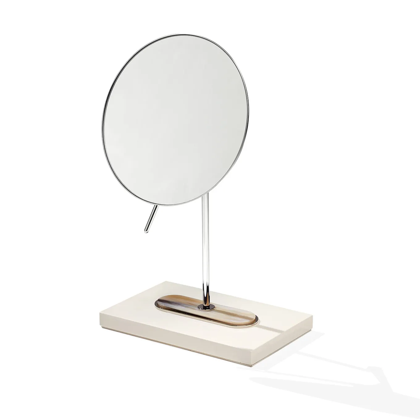 Veletta Ivory Lacquered Wood Magnifying Mirror