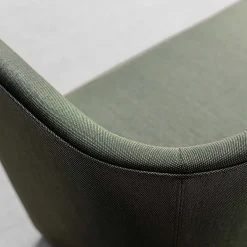 Velour Green Chaise Longue with Tray- Right