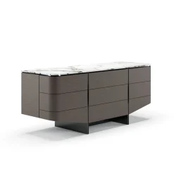 Venere Dark Grey Dresser with Marble Top