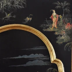 Venezia '700 Chinoiserie Venetian-Style Black Secretaire