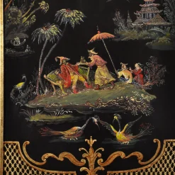 Venezia '700 Chinoiserie Venetian-Style Black Secretaire