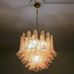 Veneziana 5 Tiers Chandelier With 41 Gold Pulegoso Elements