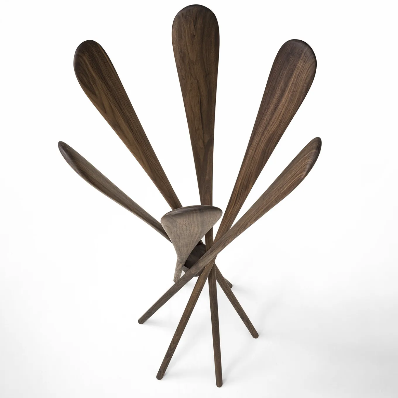 Veneziano solid Walnut wood Coat stand