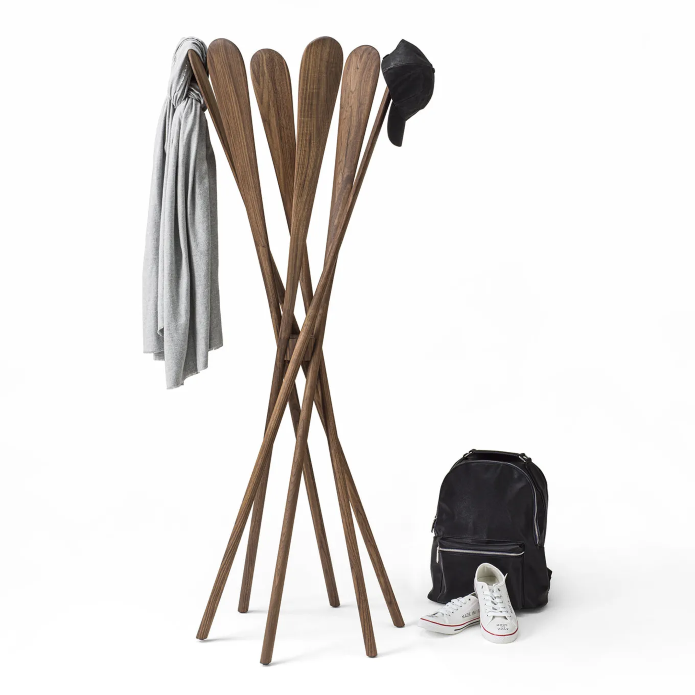 Veneziano solid Walnut wood Coat stand