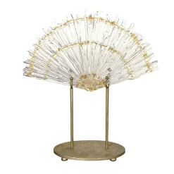 Ventaglio di Luce gold and transparent glass fan shape sculpture
