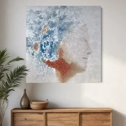 Venus Gaze Beige Textured Resin Painting