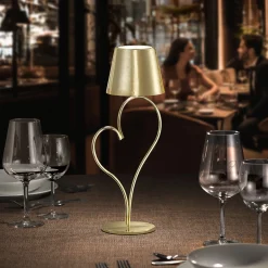 Venus Glossy Gold Brass Rechargeable Table Lamp
