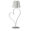 Venus Glossy Silver Brass Rechargeable Table Lamp