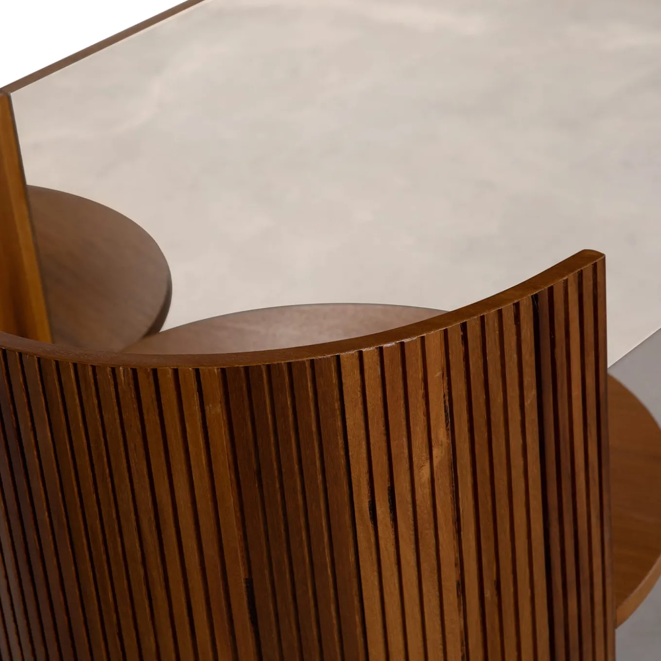 Verale Wood and Steel Headboard with Integrated Night Tables