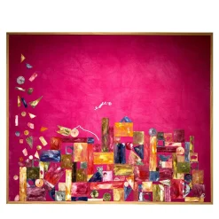 Verba Volant Pink Velvet Hand-Painted Tapestry