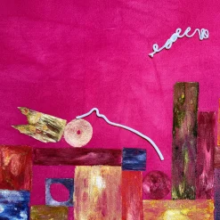 Verba Volant Pink Velvet Hand-Painted Tapestry