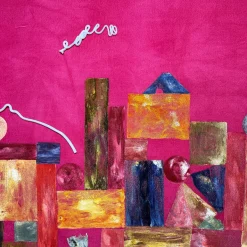 Verba Volant Pink Velvet Hand-Painted Tapestry