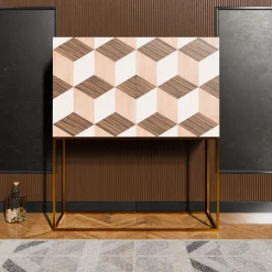 Veronese Cabinet With Geometric Inlays