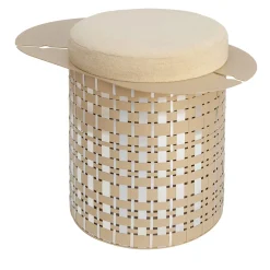 Versatile Golden & Silvery Pouf