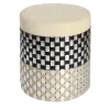 Vesta Black and Gold Pouf