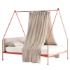 Vetta Orange Iron Canopy Double Bed by Luca Madonini