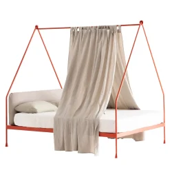 Vetta Orange Iron Canopy Double Bed by Luca Madonini