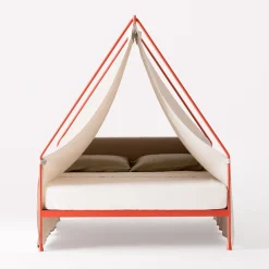 Vetta Orange Iron Canopy Double Bed by Luca Madonini