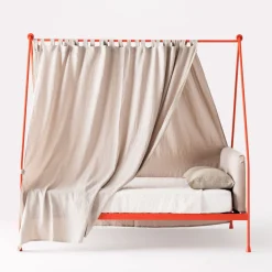 Vetta Orange Iron Canopy Double Bed by Luca Madonini