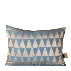 Viburno Rectangular Patterned Blue & Beige Cushion